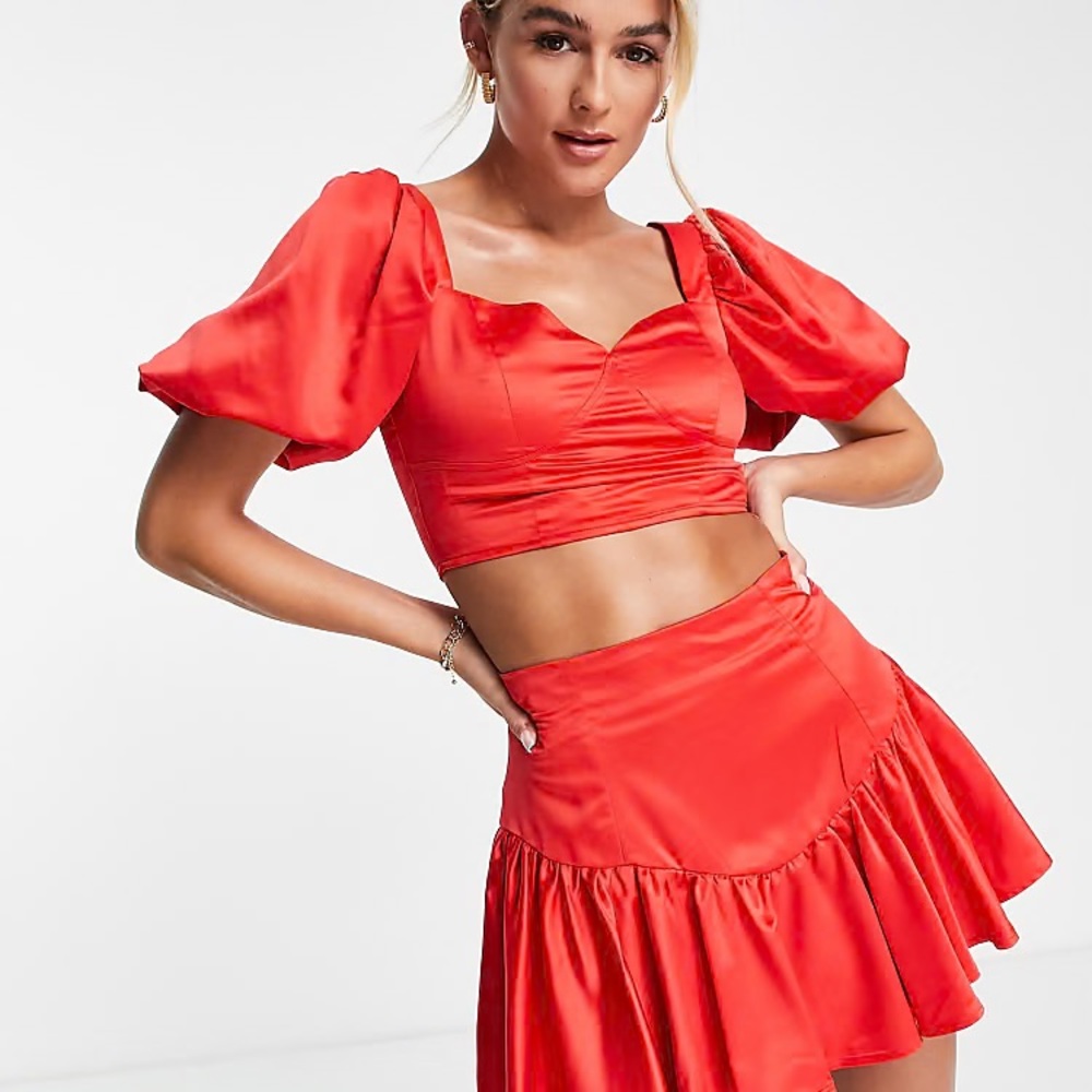 Two Piece Red Set- Skirt and Top